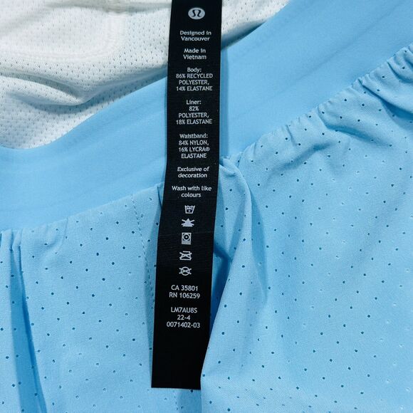 Lululemon Men Size M Fast Free Lined Short 6" BCHI Blue Chill NWT $88 - Picture 10 of 10